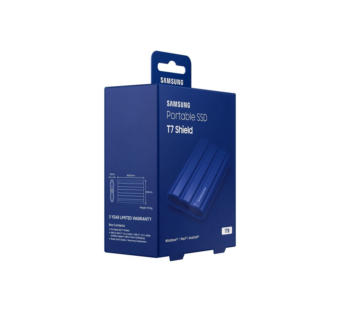 Samsung 1TB USB3.2 T7 Shield Blue