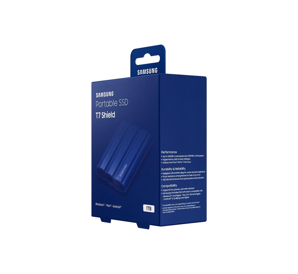 Samsung 1TB USB3.2 T7 Shield Blue