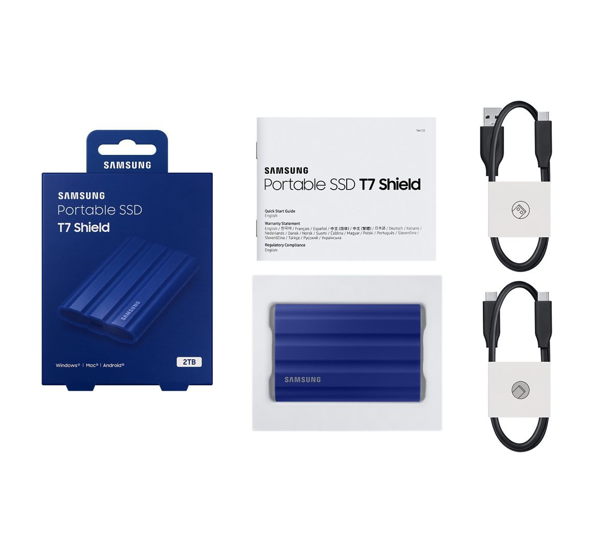 Samsung 2TB USB3.2 T7 Shield Blue