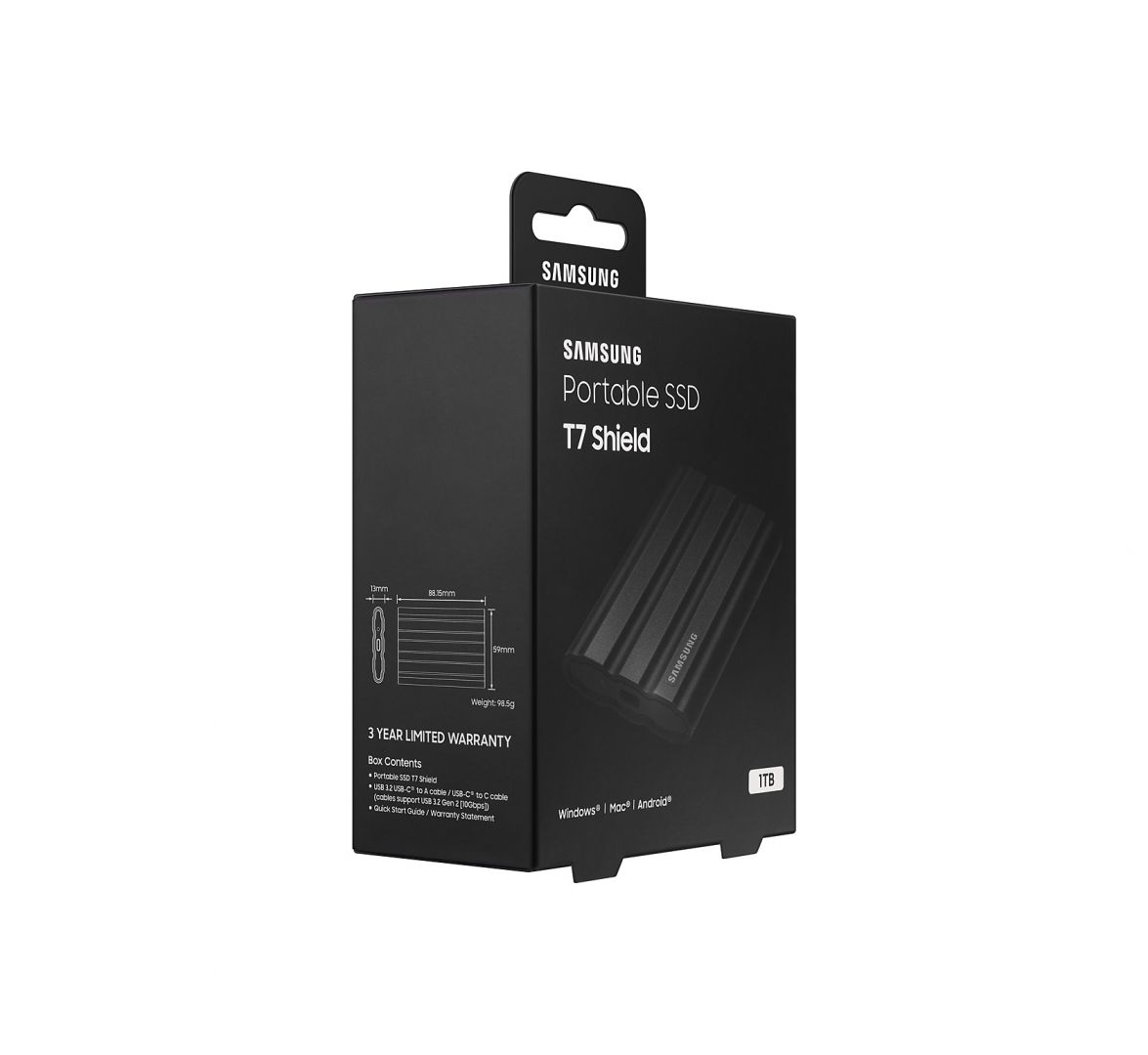 Samsung 1TB USB3.2 T7 Shield Black