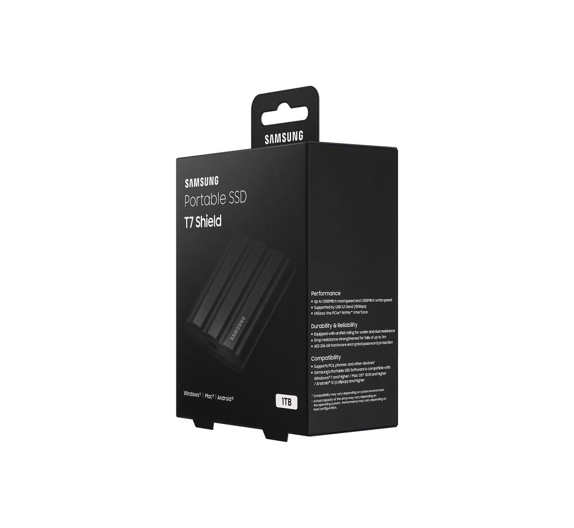 Samsung 1TB USB3.2 T7 Shield Black