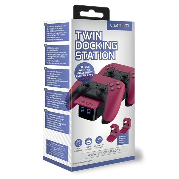 Venom PS5 Twin Docking Station Cosmic Red