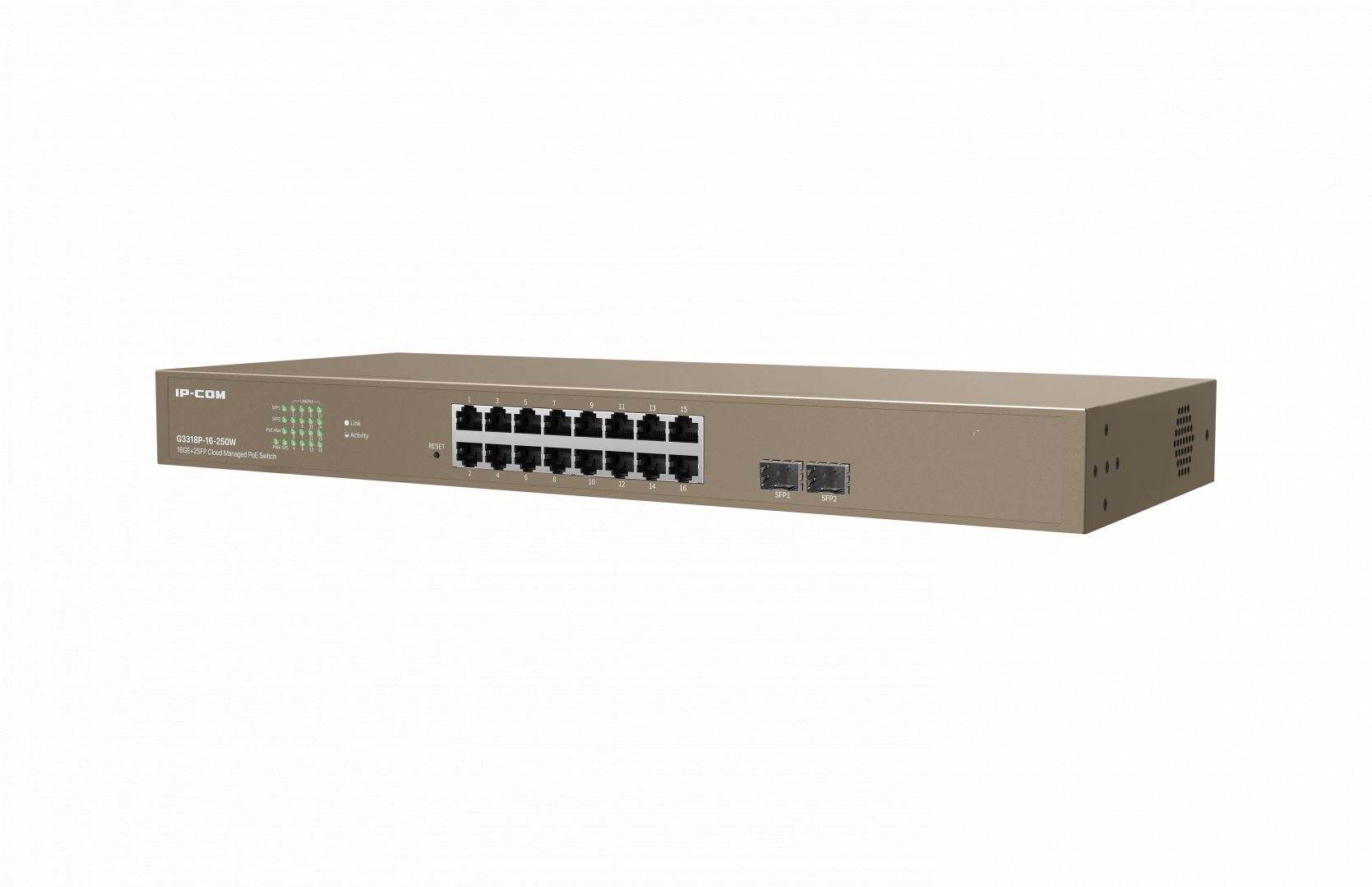 IP-COM G3318P-16-250W 16GE+2SFP Cloud Managed PoE Switch