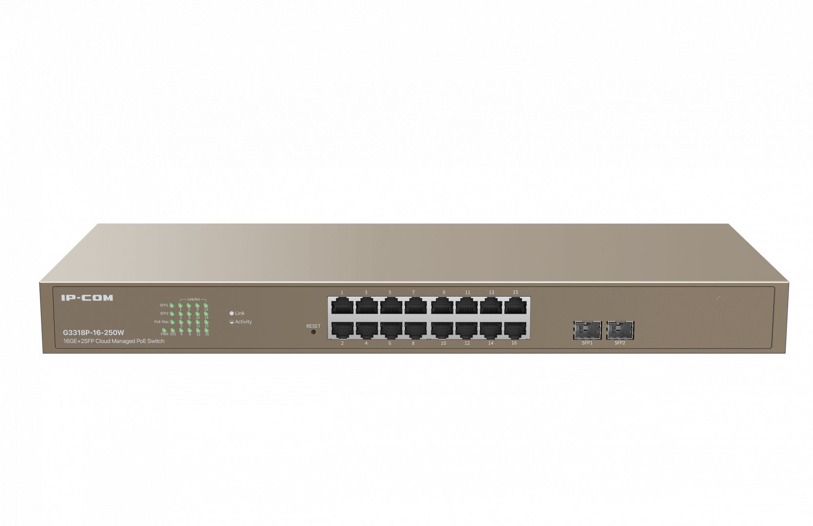 IP-COM G3318P-16-250W 16GE+2SFP Cloud Managed PoE Switch