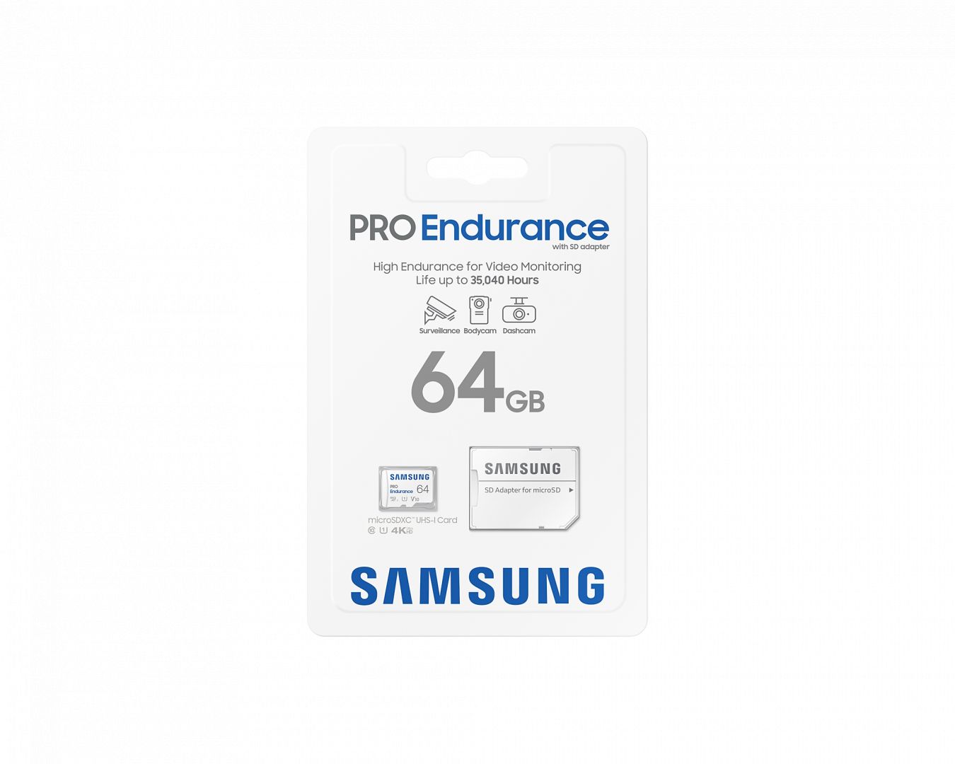 Samsung 64GB microSDXC Class10  U1 V10 PRO Endurance + adapterrel