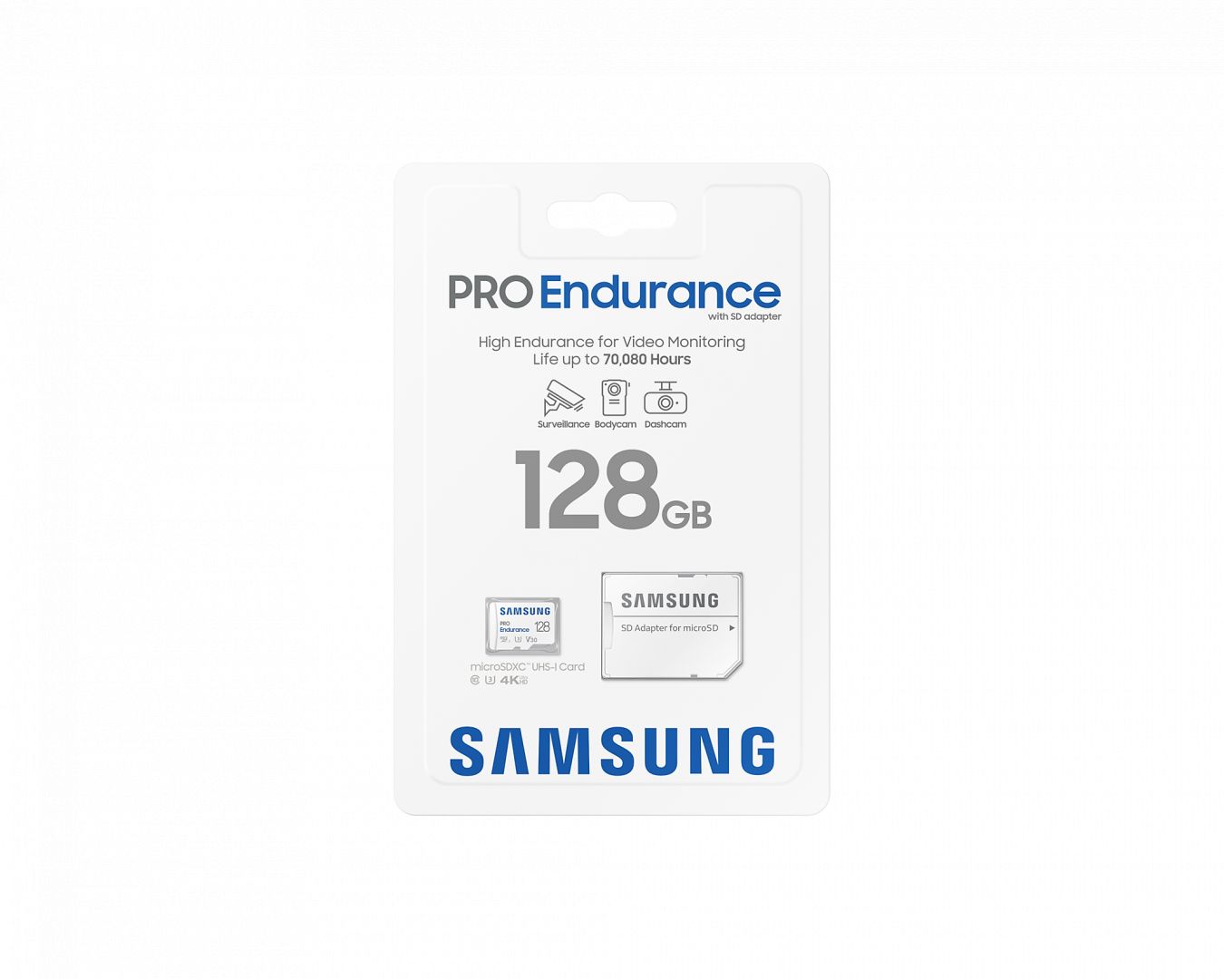 Samsung 128GB microSDXC Class10  U3 V30 PRO Endurance + adapterrel