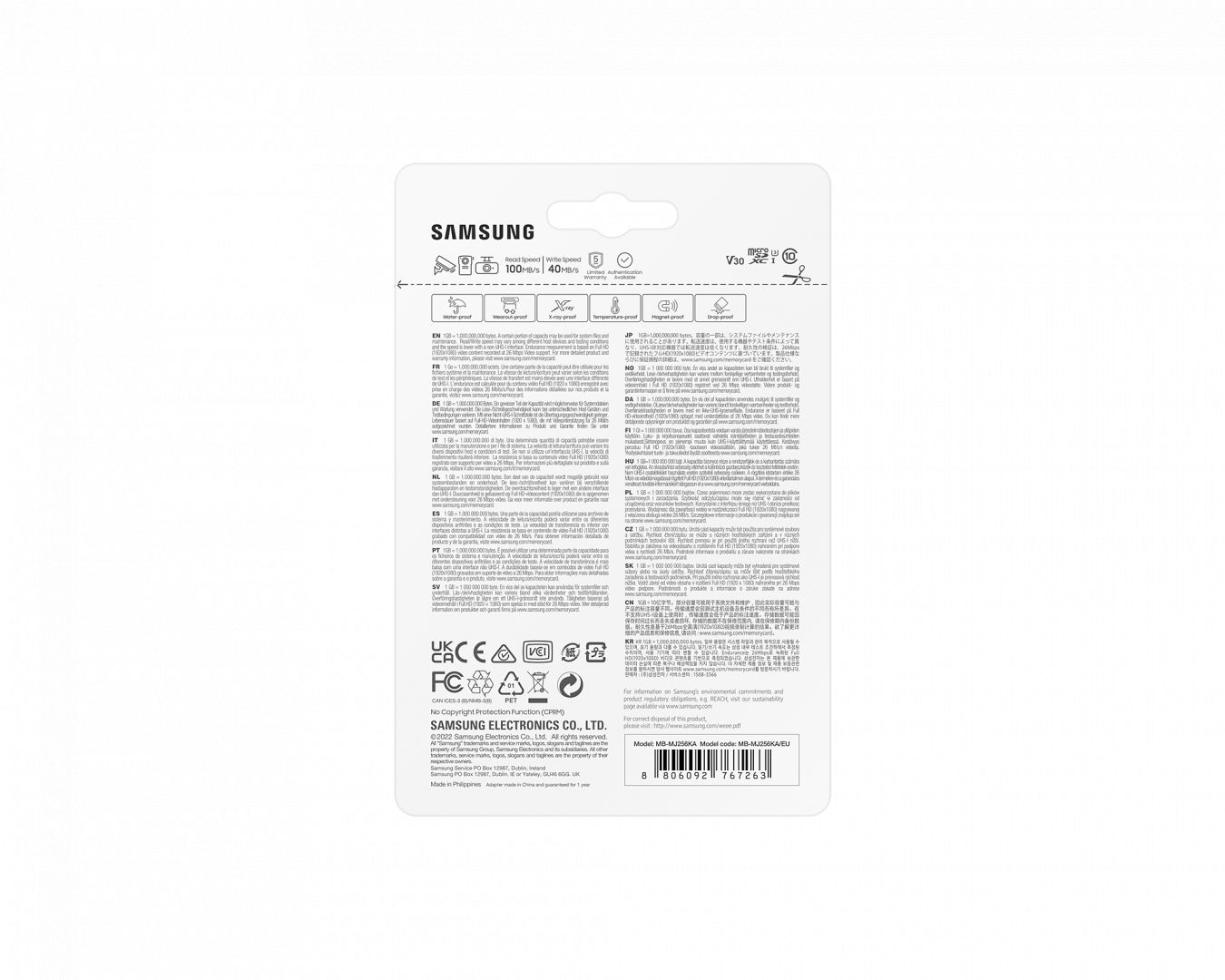 Samsung 256GB microSDXC Class10  U3 V30 PRO Endurance + adapterrel