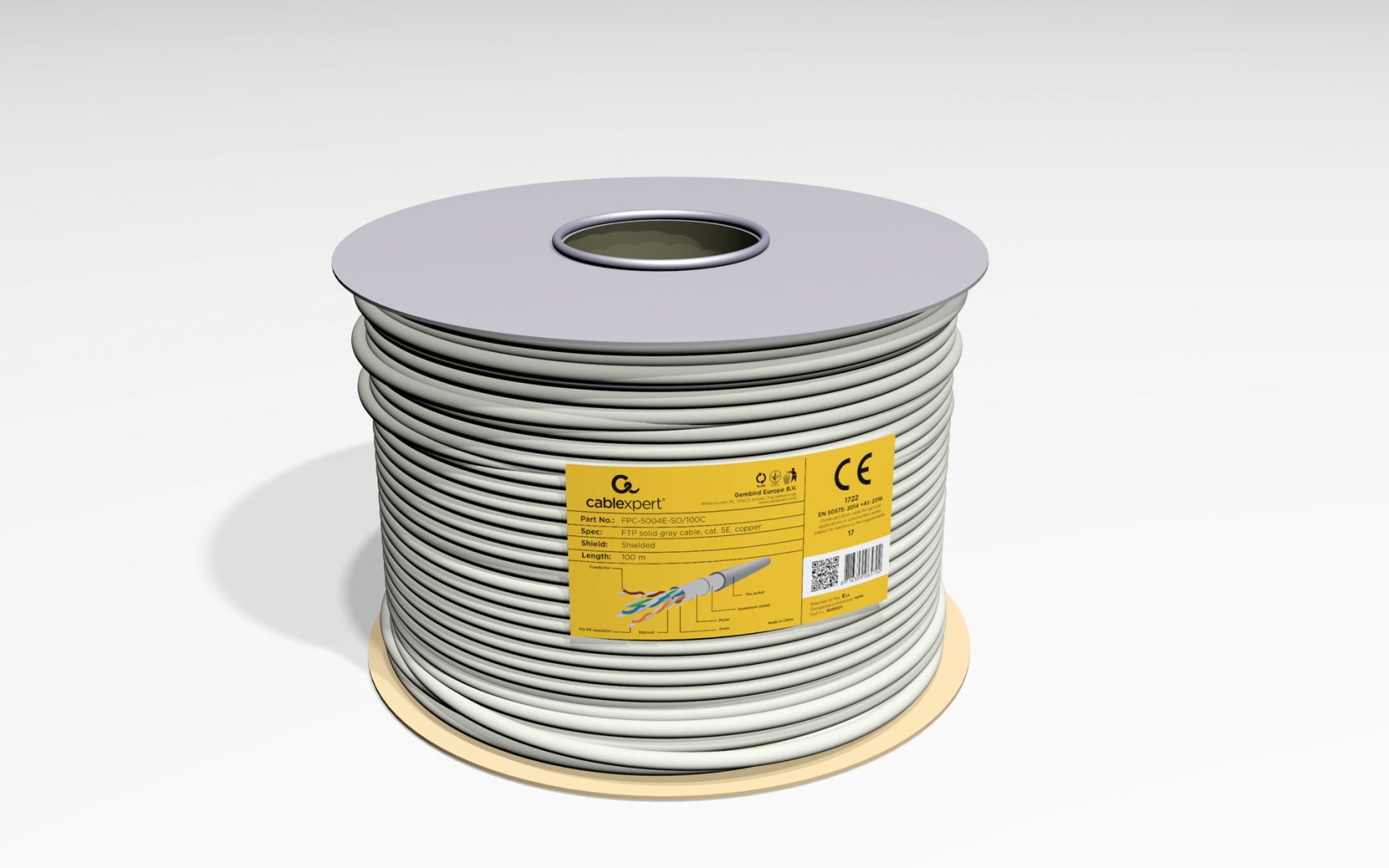 Gembird CAT5e F-UTP Intallation cable 100m Grey