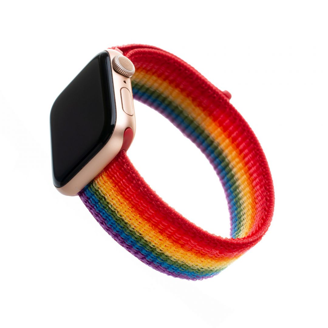 FIXED Nylon Strap for Apple Watch 42/44/45mm, rainbow