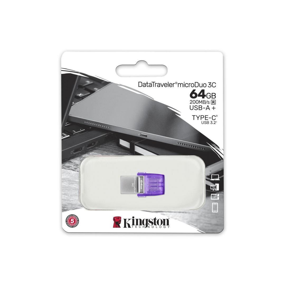 Kingston 64GB DT microDuo 3C USB3.2 Silver