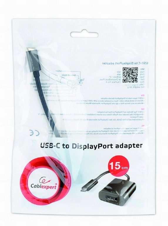 Gembird A-CM-DPF-01 USB-C to DisplayPort adapter Black