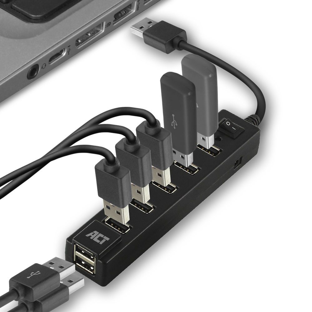 ACT AC6215 USB Hub 7 port with on and off switch