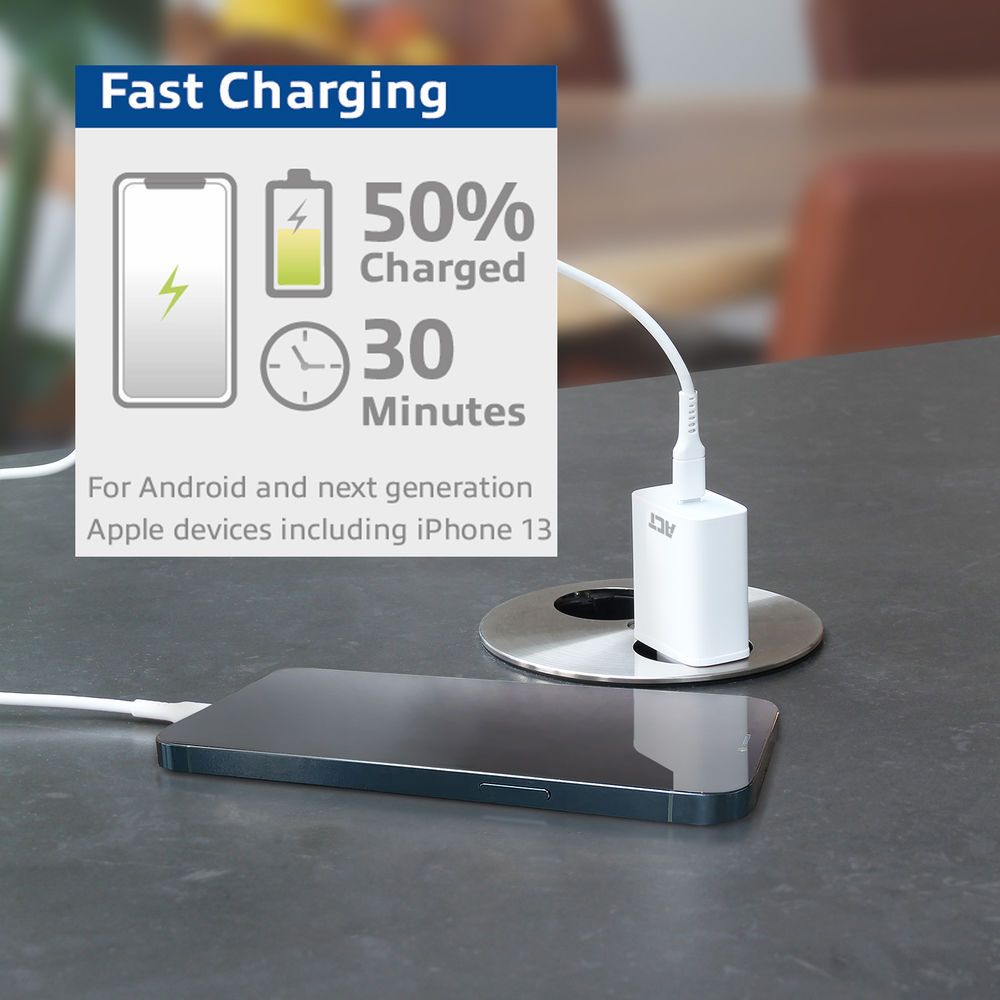 ACT AC2100 Compact USB-C Charger 20W for fast charging White