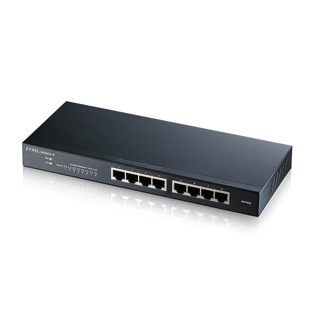 ZyXEL GS1900-8HP-EU0103F 8x1000Mbps Smart Menedzselhető PoE Switch