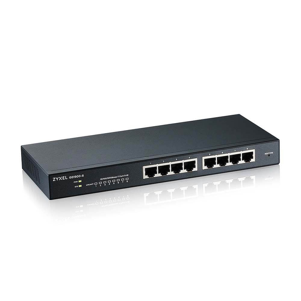 ZyXEL GS1900-8HP-EU0103F 8x1000Mbps Smart Menedzselhető PoE Switch