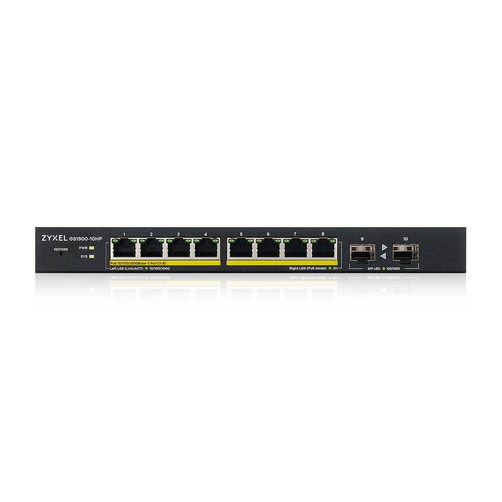 ZyXEL GS1900-10HP-EU0102F 10x1000Mbps Smart Menedzselhető PoE Switch