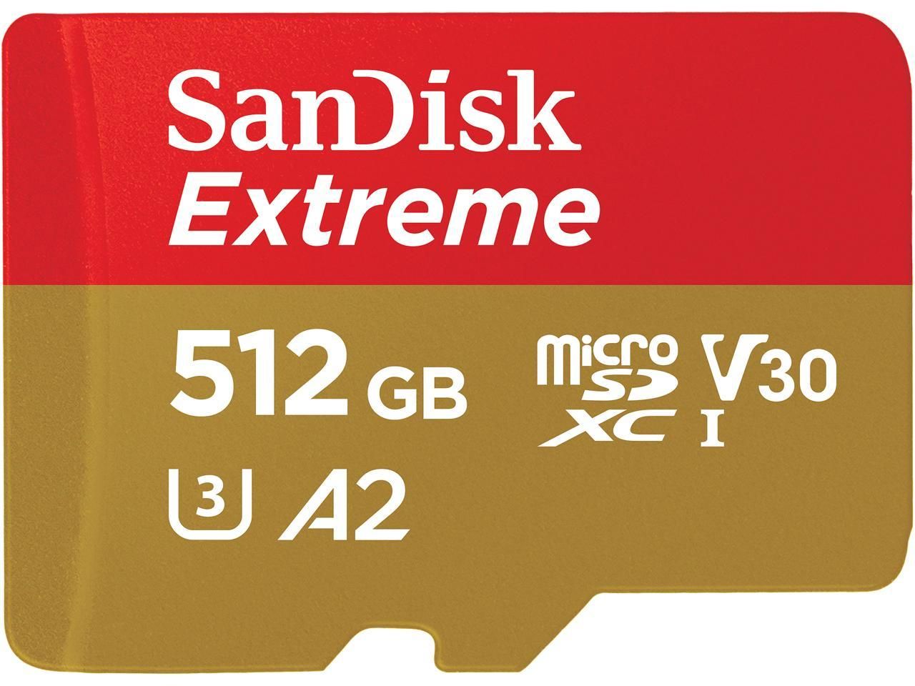 Sandisk 512GB  microSDXC Extreme Class 10  U3 V30 A2 +adapterrel