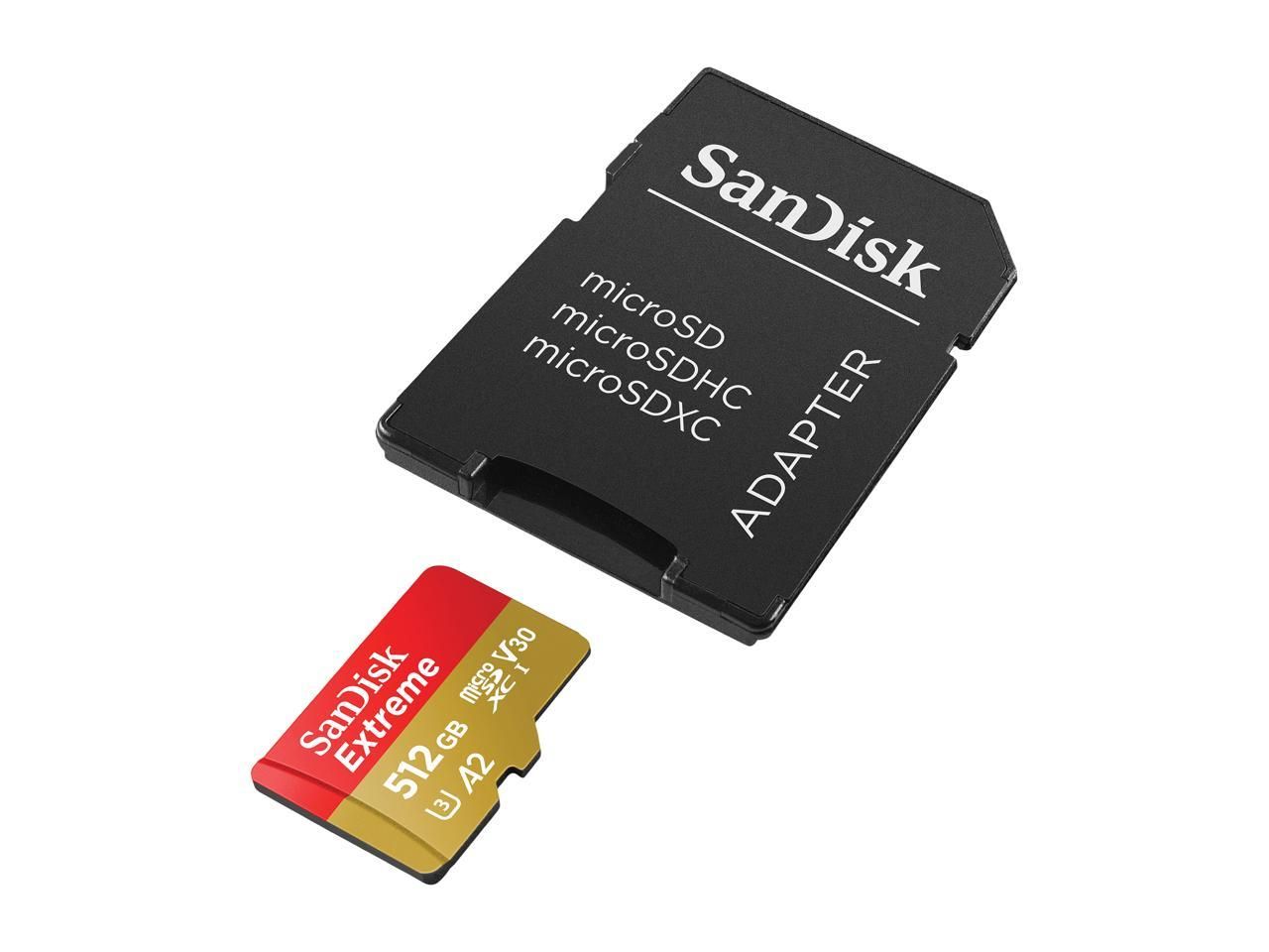 Sandisk 512GB  microSDXC Extreme Class 10  U3 V30 A2 +adapterrel