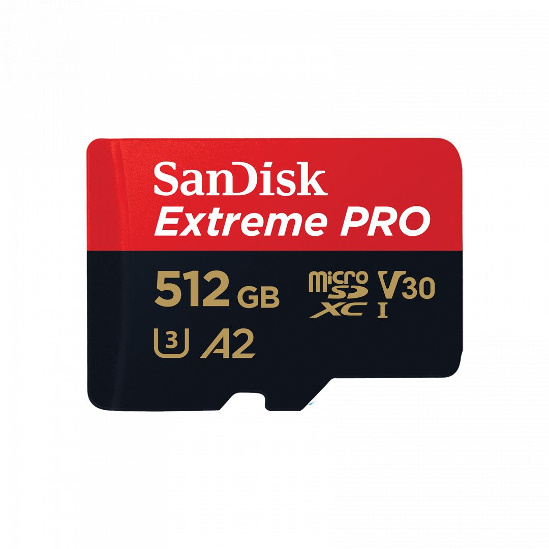 Sandisk 512GB microSDXC Class 10 U3 V30 A2 Extreme Pro + adapterrel