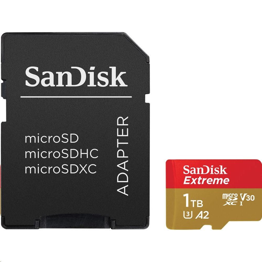 Sandisk 1TB microSDXC Class 10 U3 V30 A2 Extreme + adapterrel