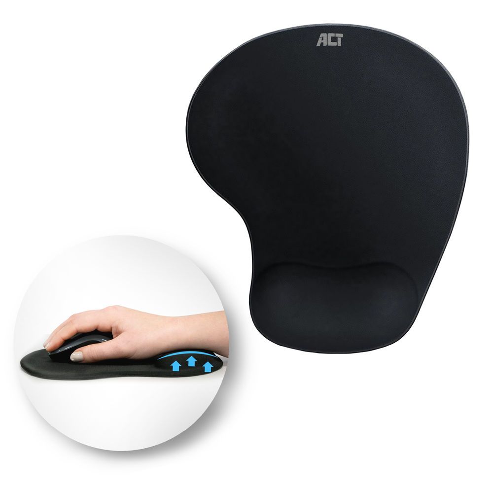 ACT AC8010 Ergonomic with wrist rest Egérpad Black