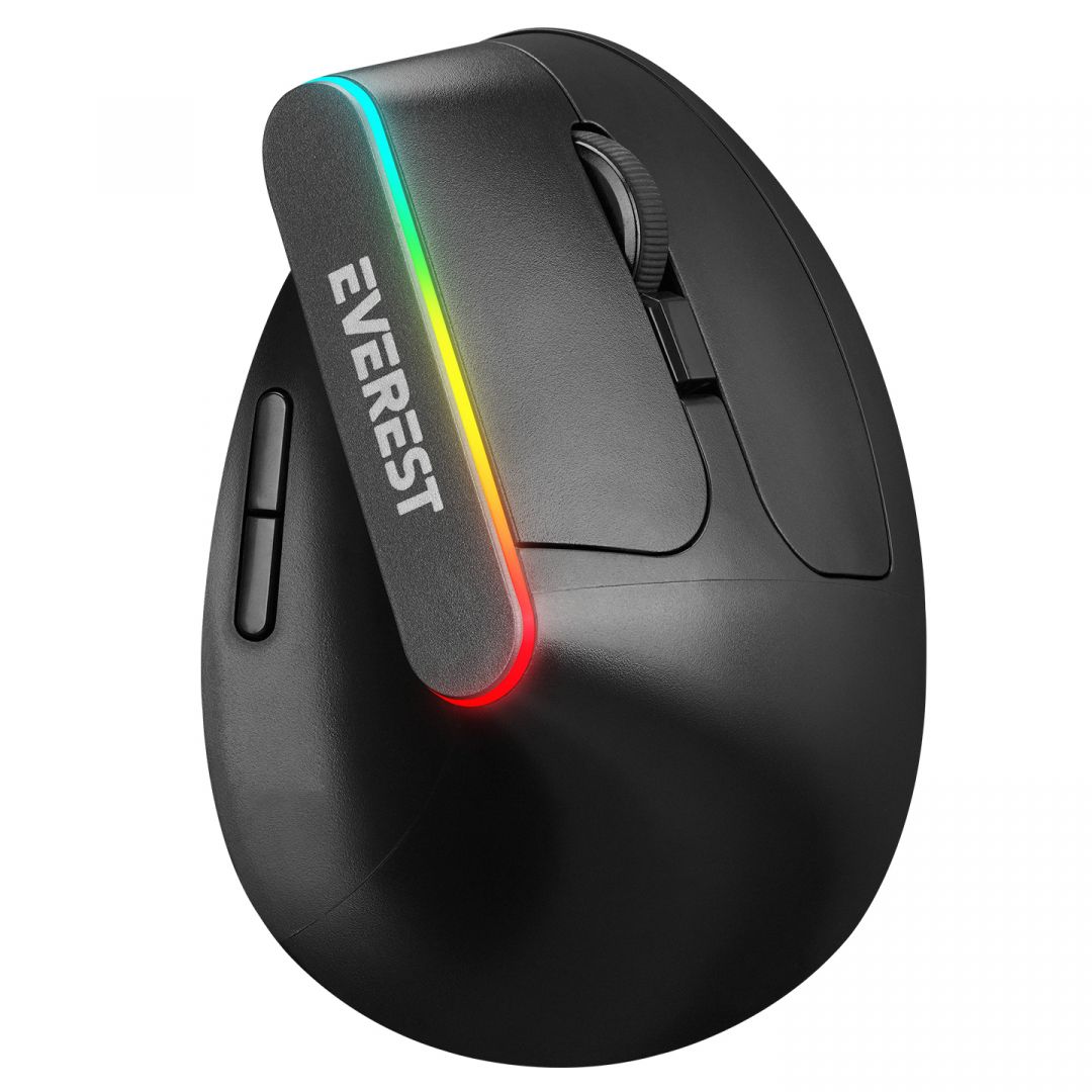 Everest SMW-618 Ergonomic RBG Optical Wireless Mouse Black