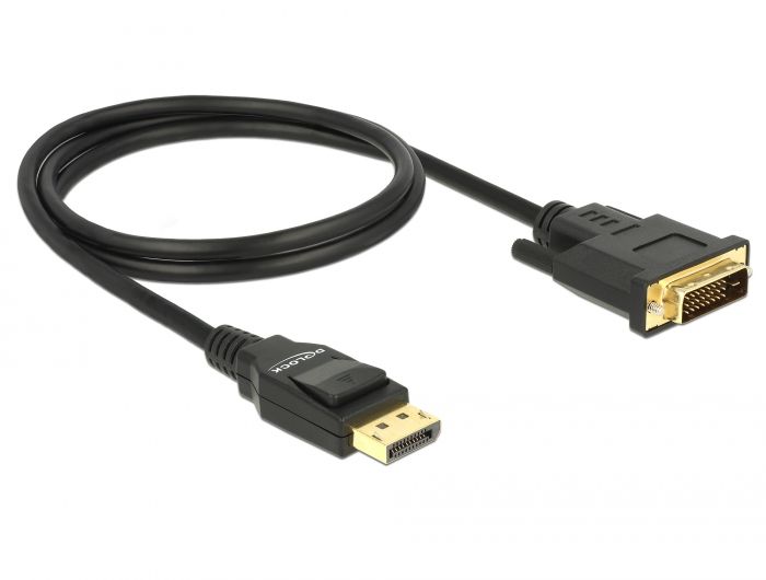 DeLock DisplayPort 1.2 male > DVI-D (Dual Link) male passive 4K 30 Hz 1m Black