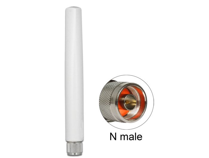 DeLock LoRa 868 MHz Antenna N plug 2.09 dBi omnidirectional fixed outdoor White