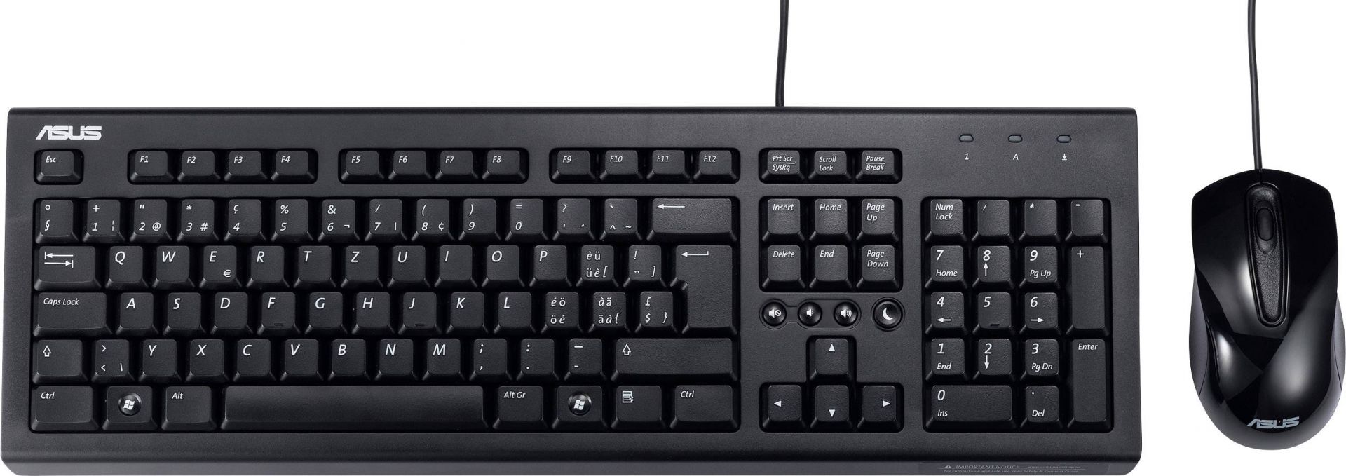 Asus U2000 Keyboard + Mouse Black HU