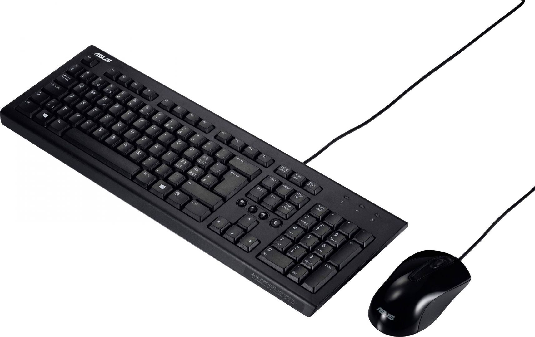 Asus U2000 Keyboard + Mouse Black HU