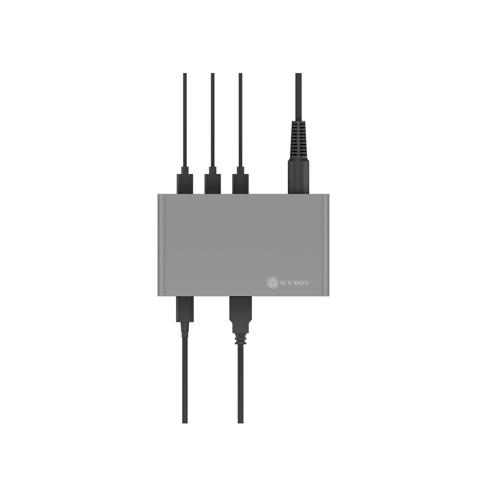 Raidsonic IcyBox IB-HUB801-TB4 4-port hub with Thunderbolt 4 interface and up to 8K@30 Hz video output