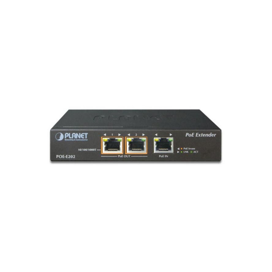 Planet 1-Port 802.3at PoE+ to 2-Port Gigabit PoE Extender