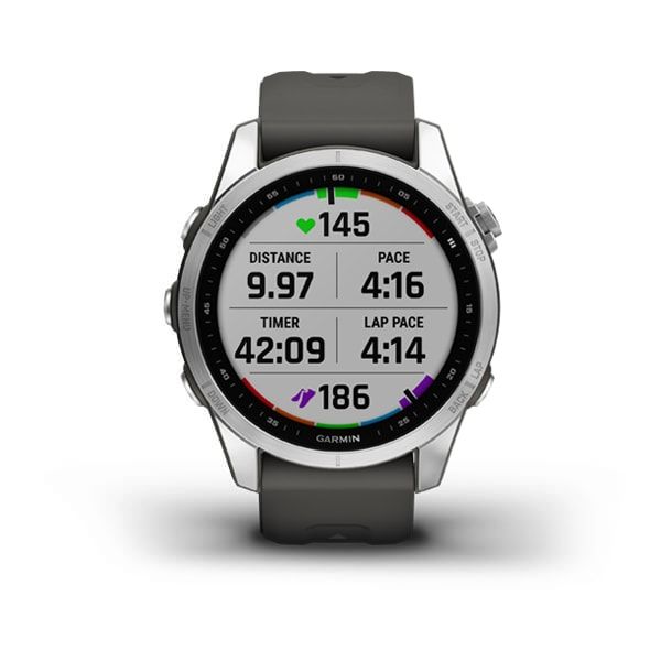 Garmin fenix 7S Silver with Graphite Band