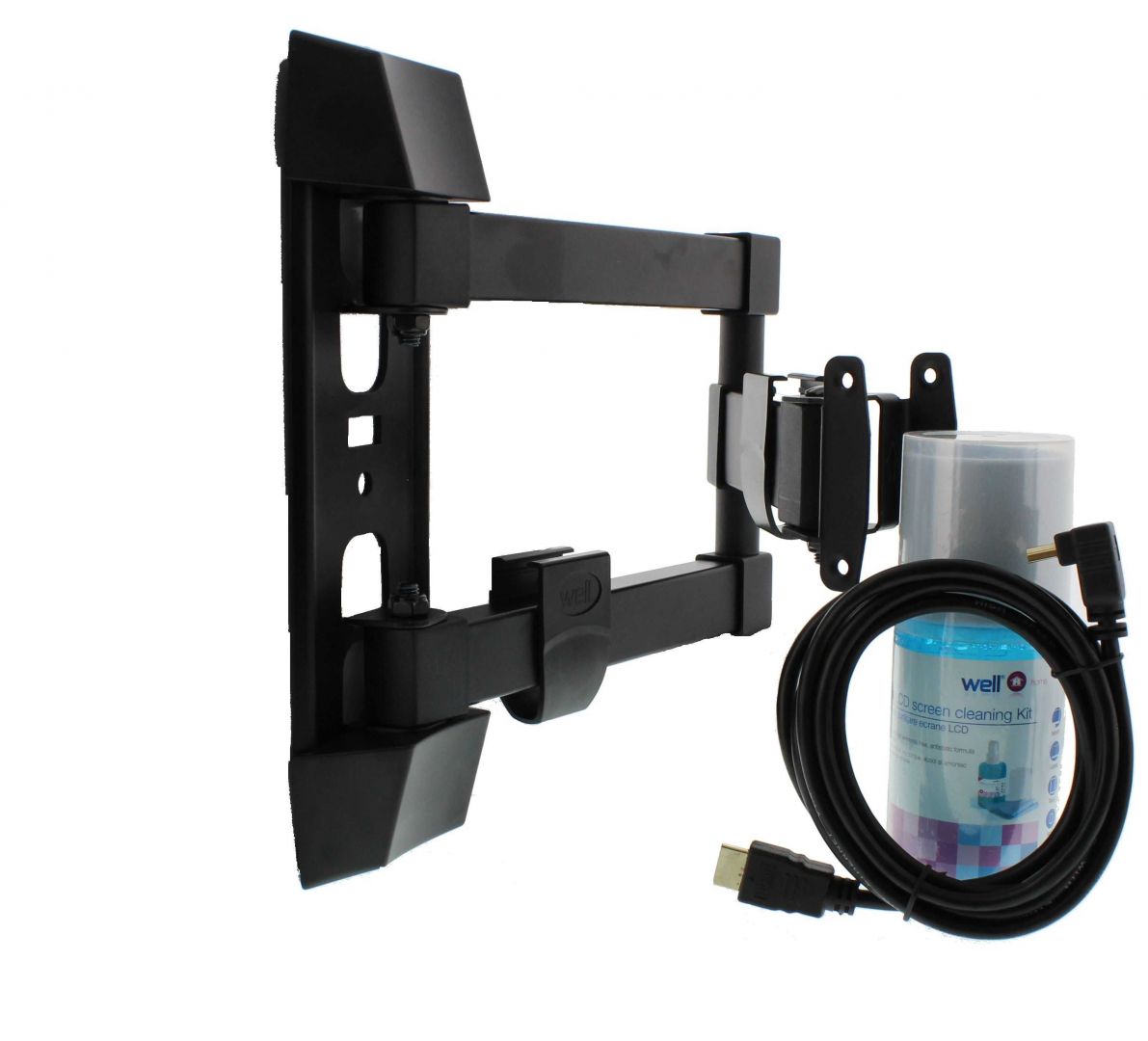 Well SW355P Wall Mount with 200ml Screen Cleaner and HDMI Cable