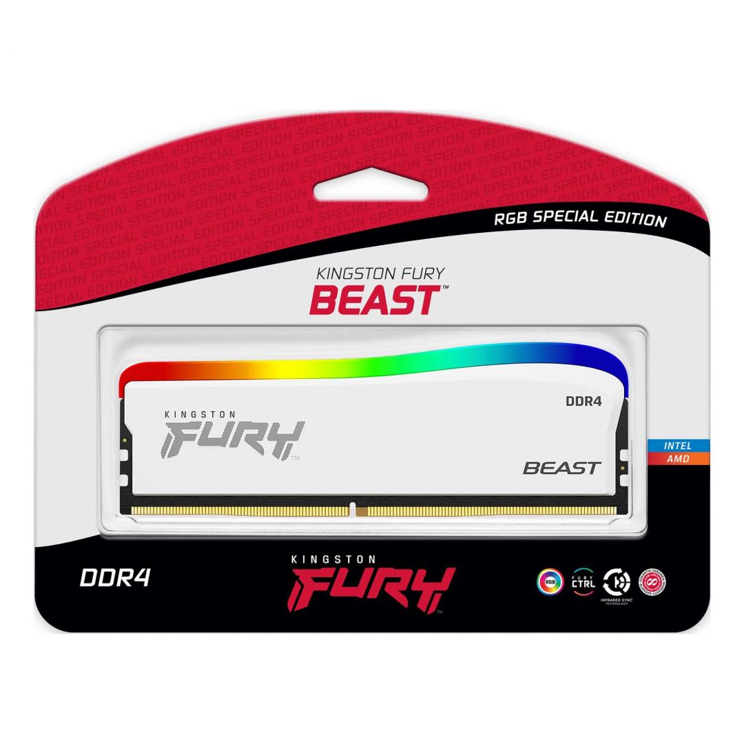 Kingston 8GB 3200MHz DDR4 Fury Beast RGB SE White