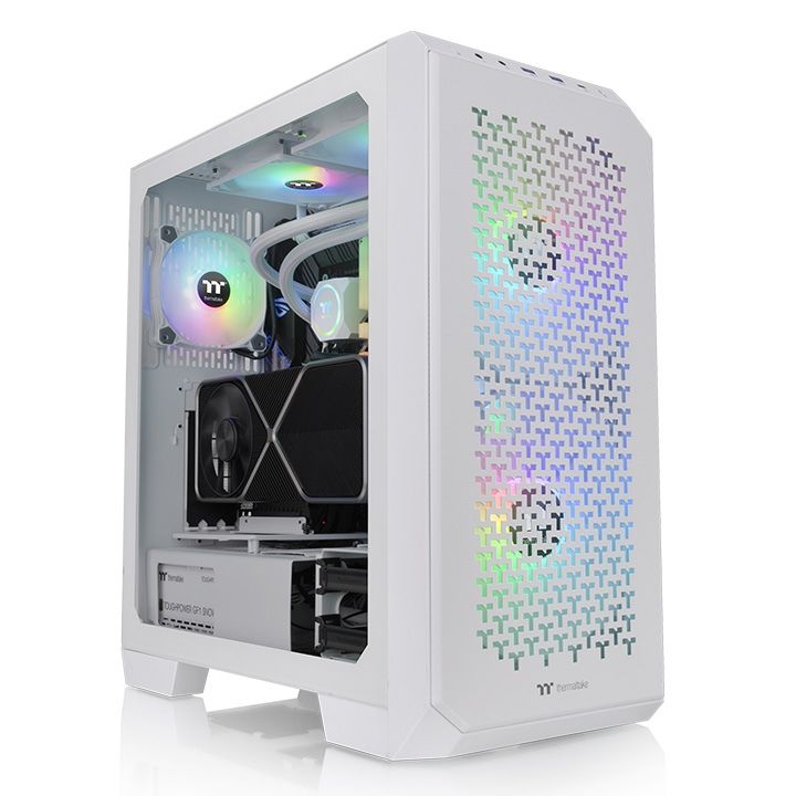 Thermaltake View 300 MX Snow Mid Tower Chassis ARGB Tempered Glass White