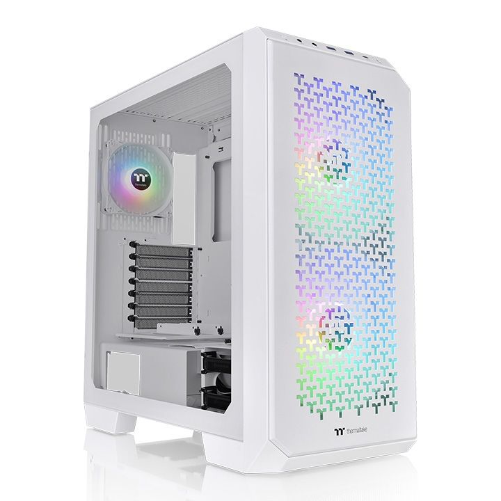 Thermaltake View 300 MX Snow Mid Tower Chassis ARGB Tempered Glass White