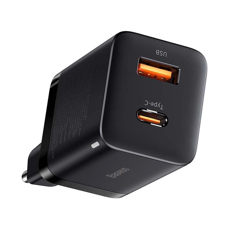 Baseus Super Si Pro Quick Charger USB + USB-C 30W Black