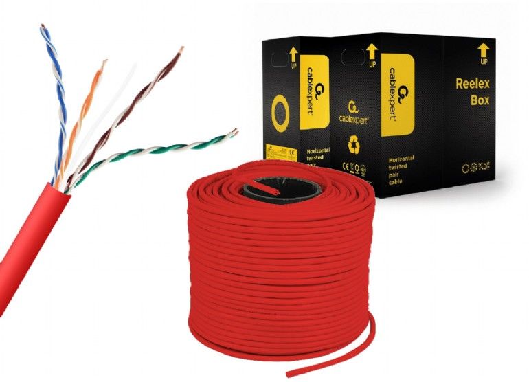 Gembird CAT5e U-UTP Installlation cable 305m Red