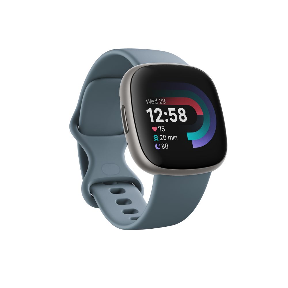 Fitbit Versa 4 Waterfall Blue/Platinum Aluminum