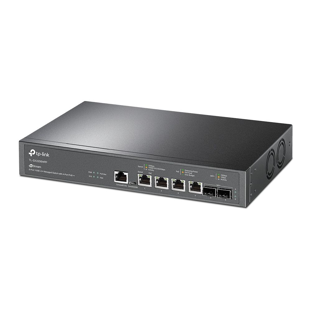 TP-Link TL-SX3206HPP JetStream 6-Port 10GE L2+ Managed Switch with 4-Port PoE++