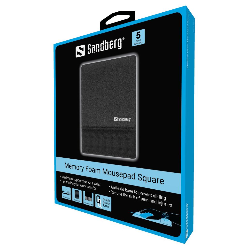 Sandberg Memory Foam Square Egérpad Black