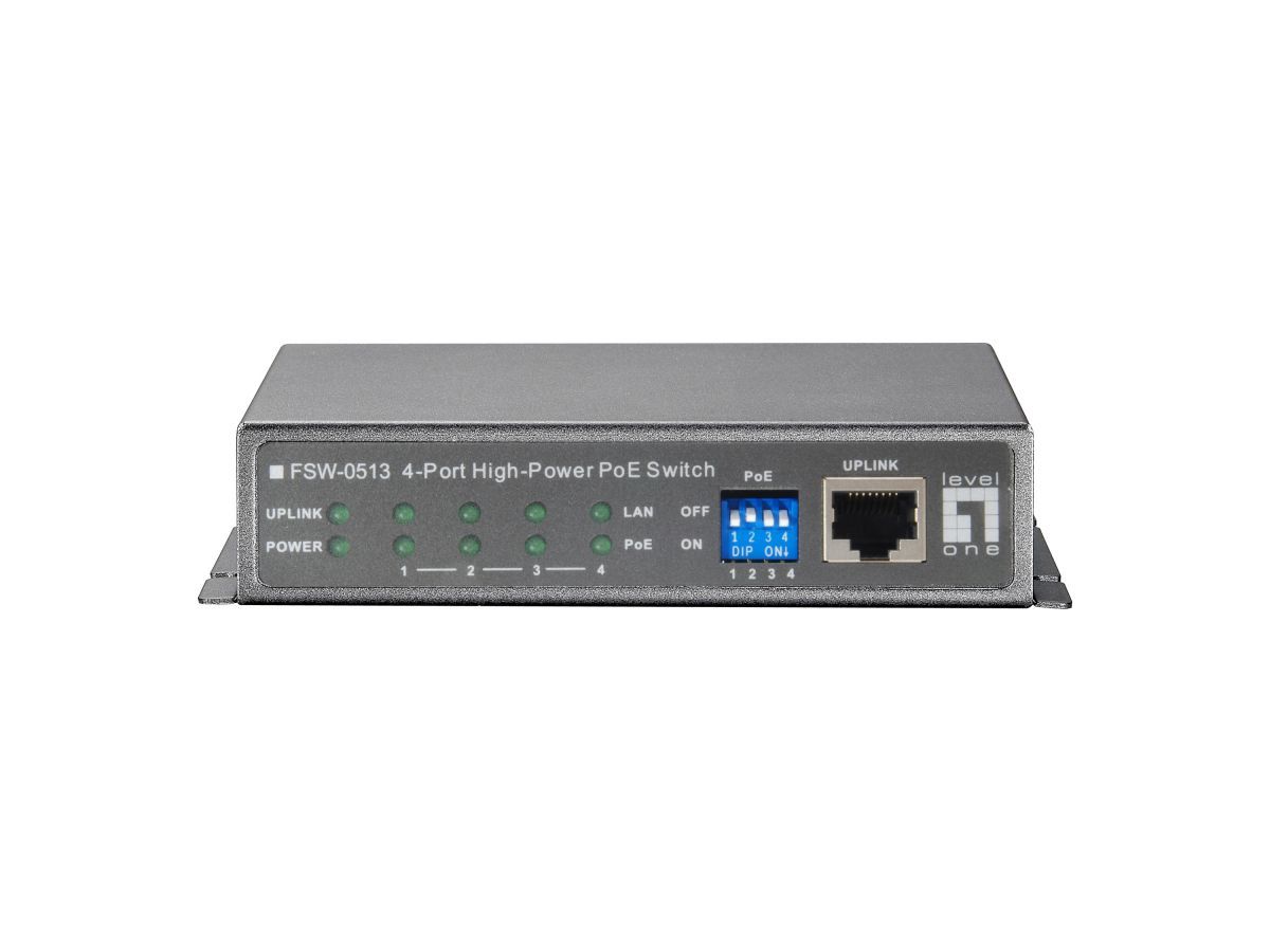 LevelOne FSW-0513 5-Port Fast Ethernet High Power PoE Switch