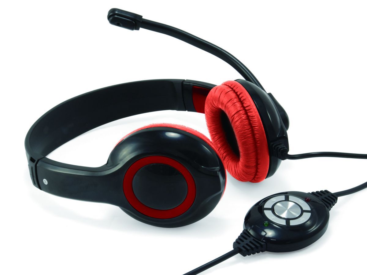 Conceptronic  CCHATSTARU2R Headset Black/Red