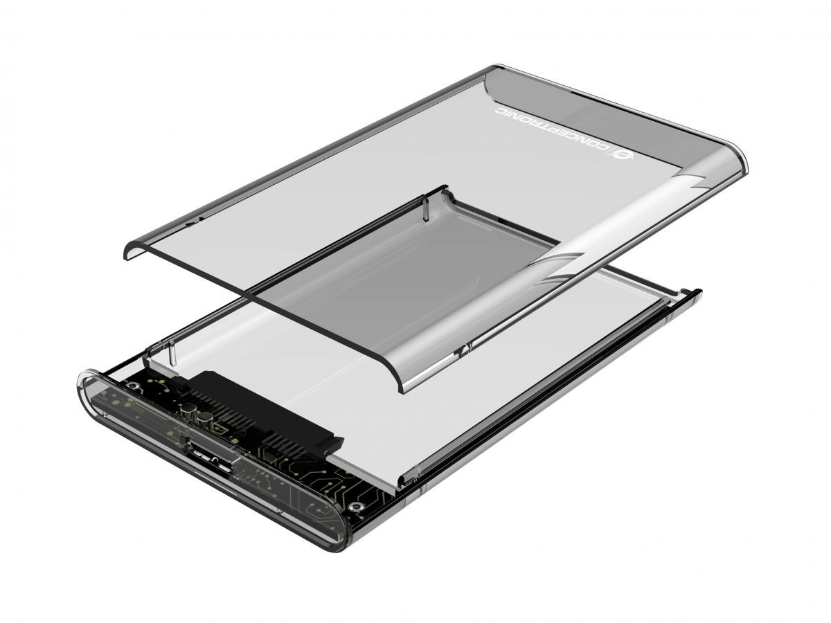 Conceptronic  2,5" USB 3.0 SATA HDD/SSD Enclosure Transparent