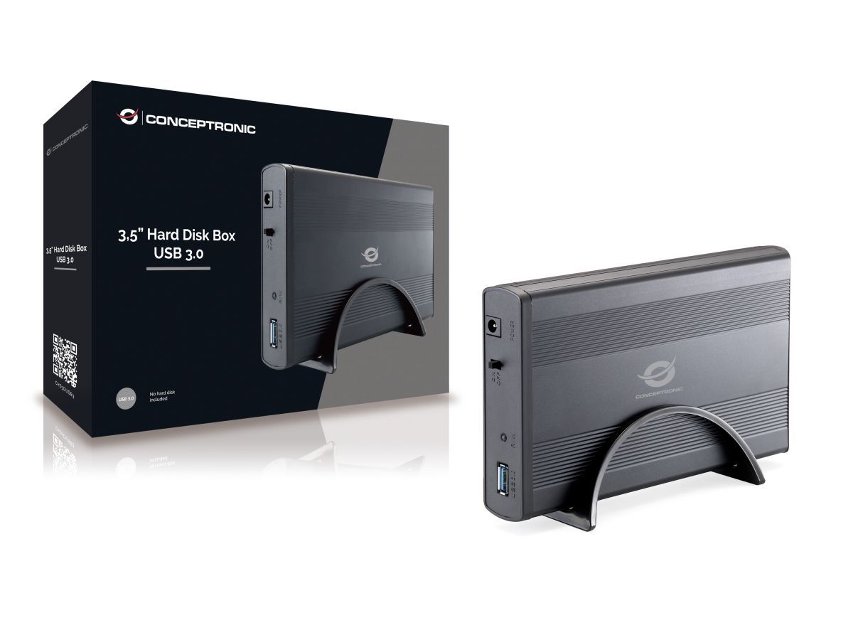 Conceptronic  3,5" USB 3.0 SATAIII Enclosure Black