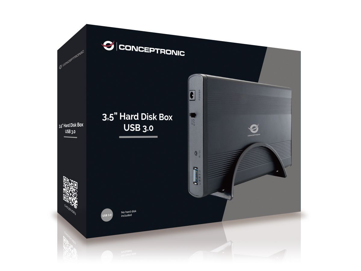 Conceptronic  3,5" USB 3.0 SATAIII Enclosure Black