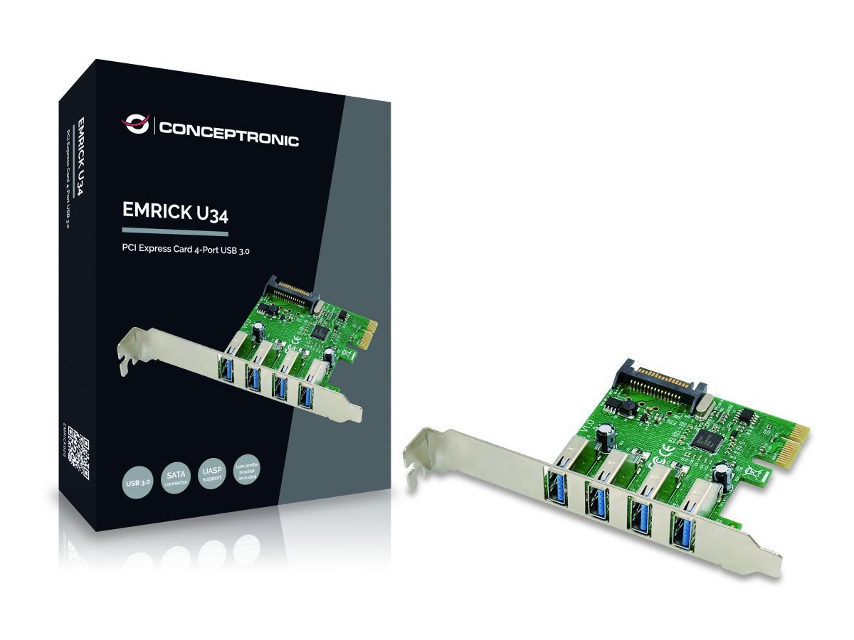 Conceptronic  EMRICK02G 4-Port USB 3.0 PCIe Card