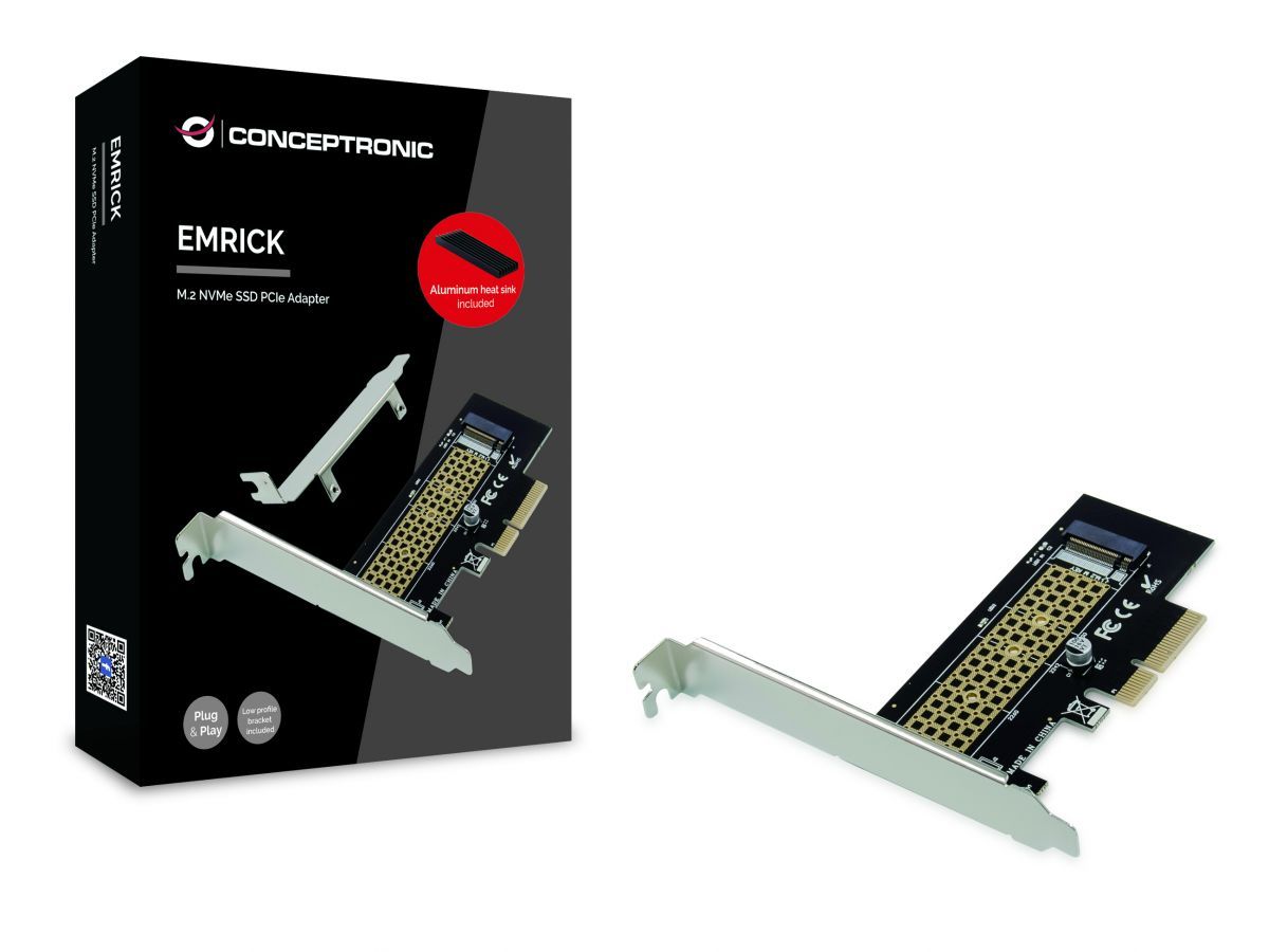 Conceptronic  EMRICK05BS M.2 NVMe PCIe Card incl. Heat Sink