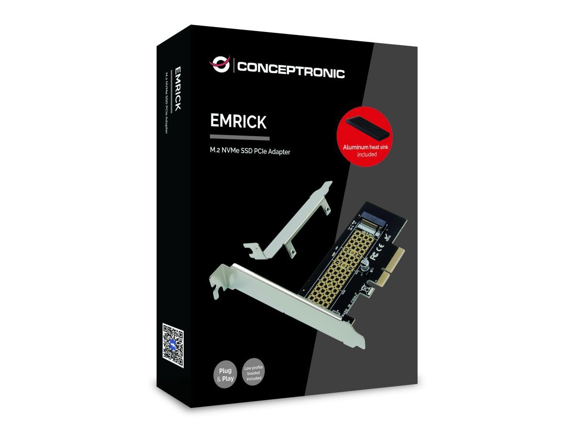 Conceptronic  EMRICK05BS M.2 NVMe PCIe Card incl. Heat Sink